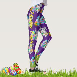 PÁSCOA Leggings Bunny Egg Yoga Pants Mulheres