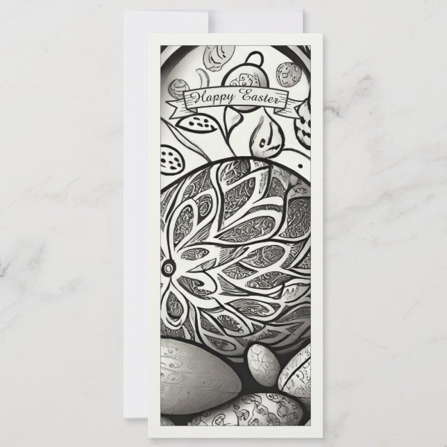 Páscoa motif b/w desenho animado com ovos de Pásco (Frente)