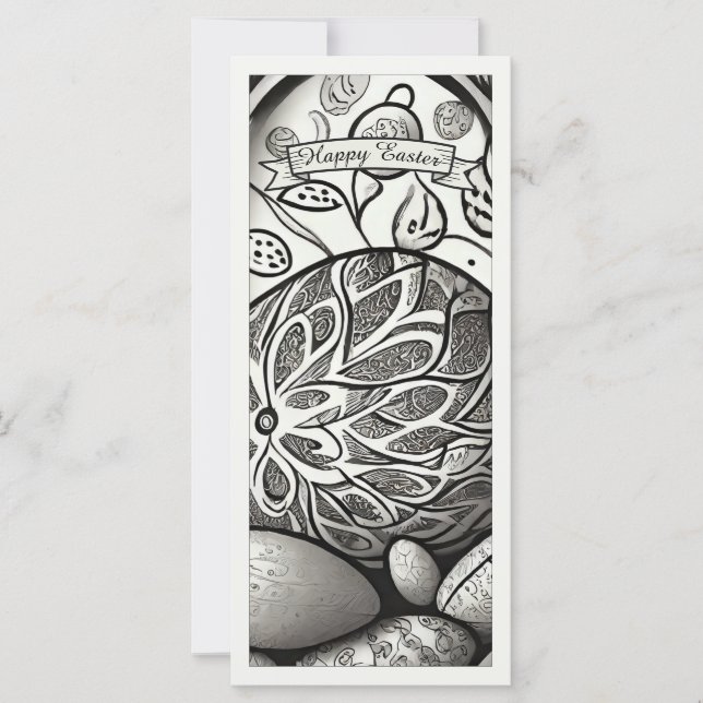 Páscoa motif b/w desenho animado com ovos de Pásco (Frente)