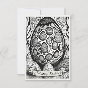 Páscoa motif b/w desenho animado com ovos de Pásco