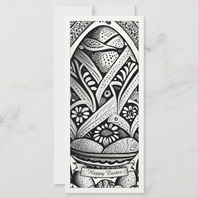 Páscoa motif b/w desenho animado com ovos de Pásco (Frente)