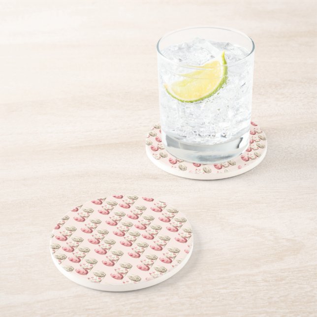 Páscoa Pastel Pink Beige Ovos Sandstone Porta copo (Lateral)