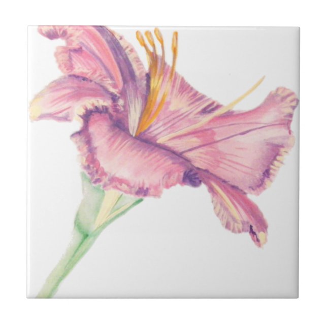 Páscoa rosa  Flor Azulejo (Frente)