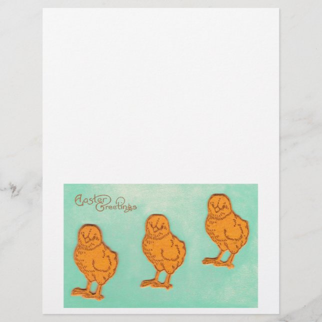 Páscoa Saudações Pintinhos Verde (Frente)