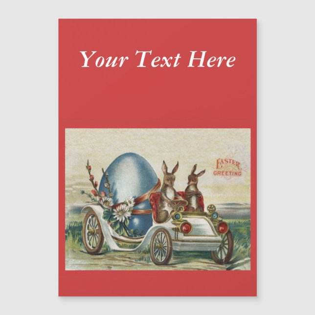 Páscoa Vintage Coelhos Flores Ovos De Carro (Frente)
