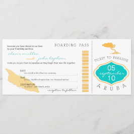 Passagem de embarque ao convite do casamento de