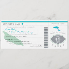 Passagem de embarque ao convite do casamento de