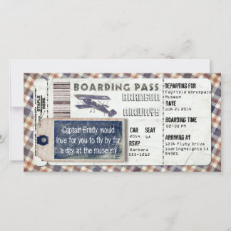 Passagem de Embarque de Avião Vintage