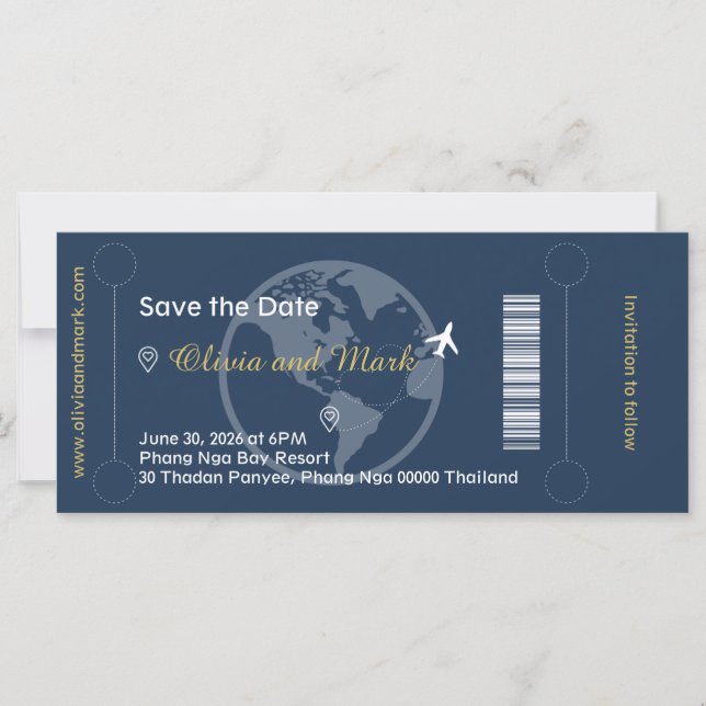 Passagem de Embarque Salve o Dia – Azul Marinho e  (Frente)