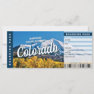 Passagem de Viagem Surpresa Colorado Cartão de Emb