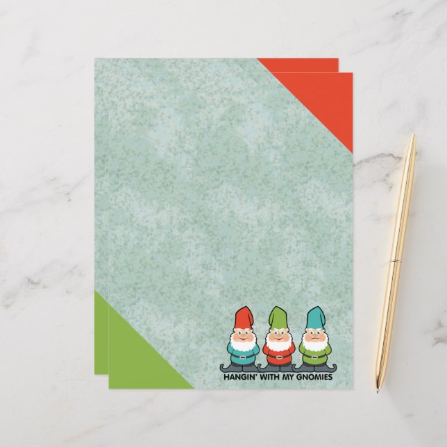 Passando Com Meus Gnomies Homies Bonito Papel de c (Frente/Verso In Situ)