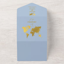 Passaporte de Casamento de Destino Mundial Azul Po