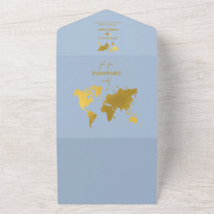 Passaporte de Casamento de Destino Mundial Azul Po