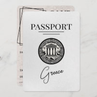 Passaporte de Grécia Branca Salve o Cartão de Data