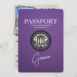 Passaporte de Grécia Roxo Guardar Cartão de Data