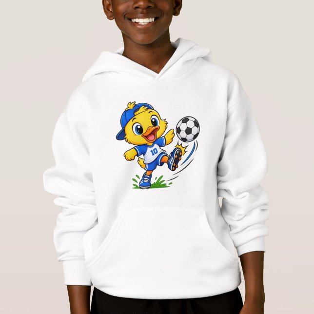 Passarinho de Desenho Animado Fofo Jogando Futebol (Frente)