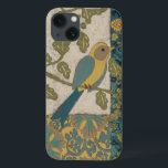 Pássaro Azul Amarelo e Teal Emitido em uma Ramific<br><div class="desc">Esta bela pintura de um pássaro azul amarelo e lacrado em um galho se ajustado perfeitamente a qualquer produto Zazzle. A pintura de Chariklia Zarris,  inspirada na colagem,  é composta por vários padrões,  flores e folhas diferentes. Confira!</div>