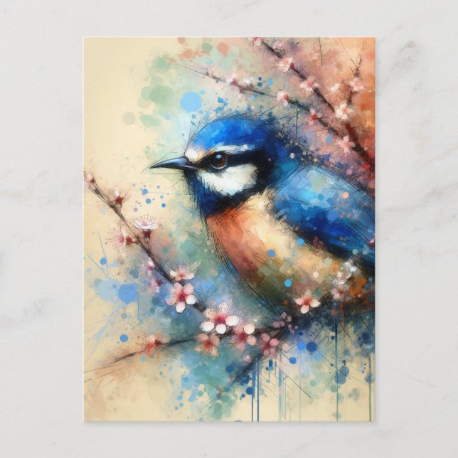 Pássaro azul, Cartão postal (Frente)