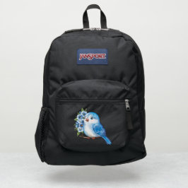 Pássaro Azul com Flores