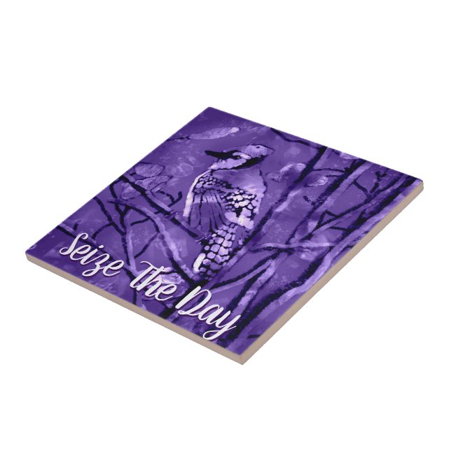 Pássaro Azul Garça Roxo Arte Abstrata Personalizad (Lateral)