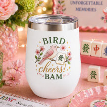 Pássaro Bam Mahjong Floral Elegante