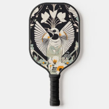 Pássaro Branco Personalizado Pickleball Paddle