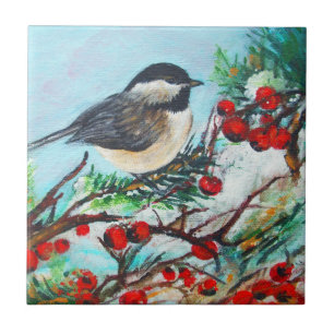 Pássaro Chickadee-Sweet Winter Black-Capped Chicka