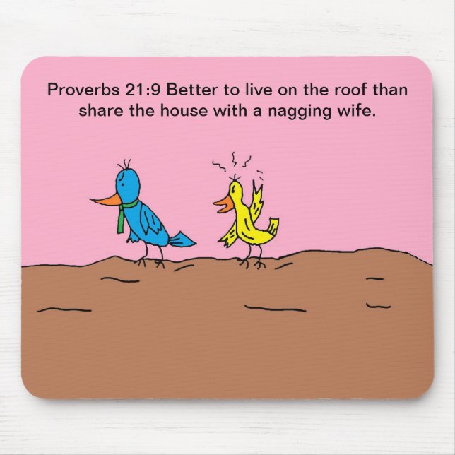 Pássaro da esposa louco no marido Mousepad (Frente)