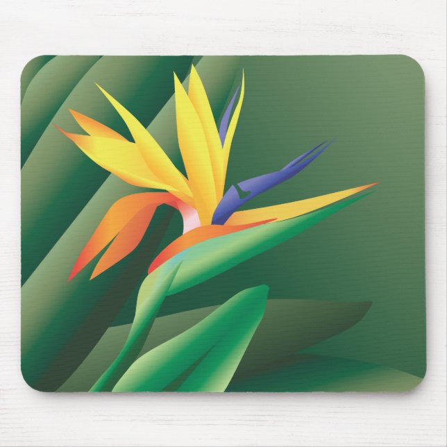 Pássaro da flor de paraíso Mousepad (Frente)