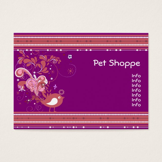 Pássaro de Abstrato rosa e púrpura (Frente)