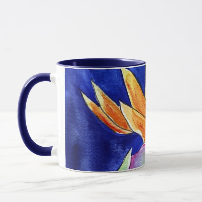 Pássaro de Flor do Paraíso pintando canecas ou Cop (Esquerda)