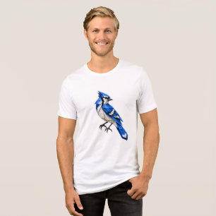 Pássaro de Origami Blue Jay Arte Minimalista em Pa