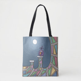 Pássaro de Tiki Roxo com Saco de Tote cheio