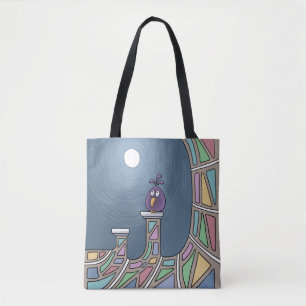 Pássaro de Tiki Roxo com Saco de Tote cheio