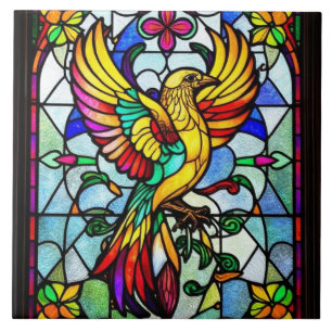 Pássaro de Vidro Colorido Inspirado