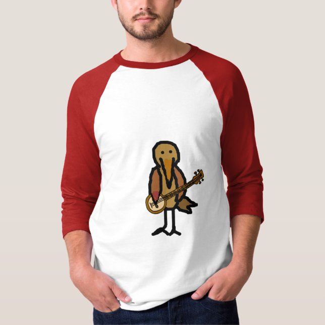 Pássaro do ANÚNCIO que joga a camisa do banjo (Frente)