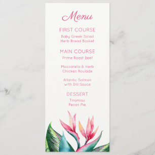Pássaro do Paraíso Monograma Menus Tropicais