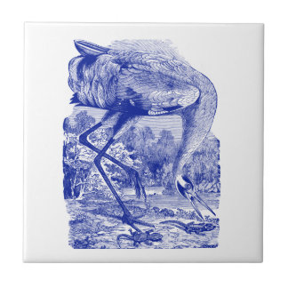 Pássaro do vintage que tira o guindaste gritando