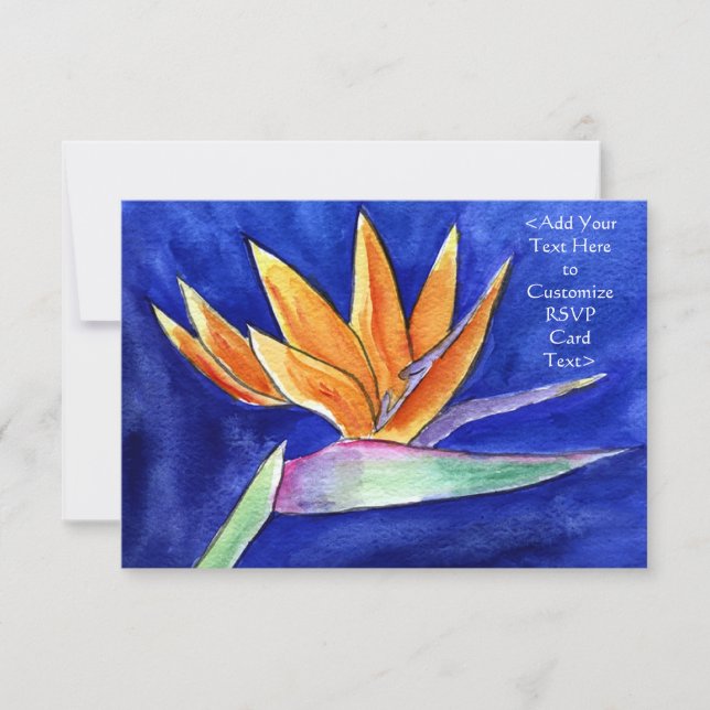 Pássaro dos Cartões de Convite RSVP de Arte Flor d (Frente)
