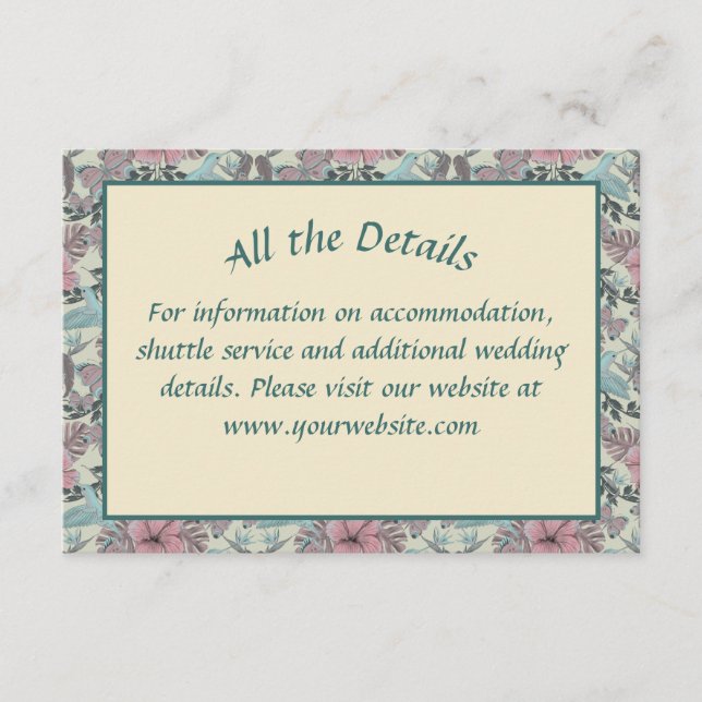 Pássaro e hibisco - cartão de cerimônia (Frente)