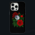 Pássaro em um buquê de peônia vermelho<br><div class="desc">Aves vetoras pintadas à mão e flores de pénia</div>