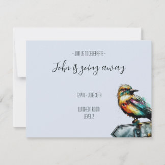 Pássaro em um cartaz saindo do convite