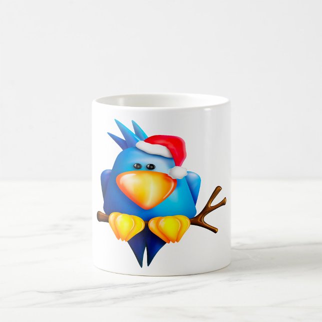 Pássaro em uma caneca de Papai Noel (Criador carregado)