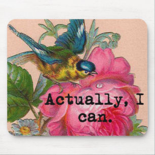 Pássaro feminista do vintage do mousepad com