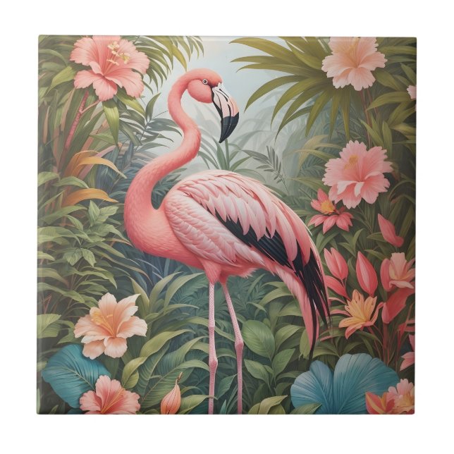 Pássaro Flamingo Tropical Rosa Gordo (Frente)