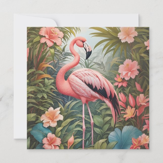 Pássaro Flamingo Tropical Rosa Gordo (Frente)