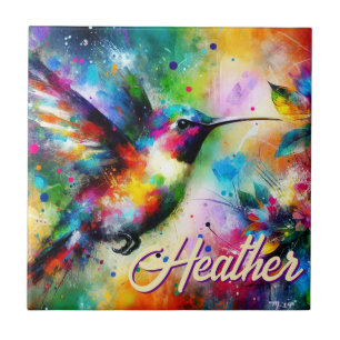 Pássaro Hummingbird Colorido Whimsical Personaliza