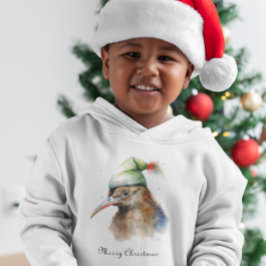 Pássaro Kiwi bonito no Chapéu Elf de Natal, person