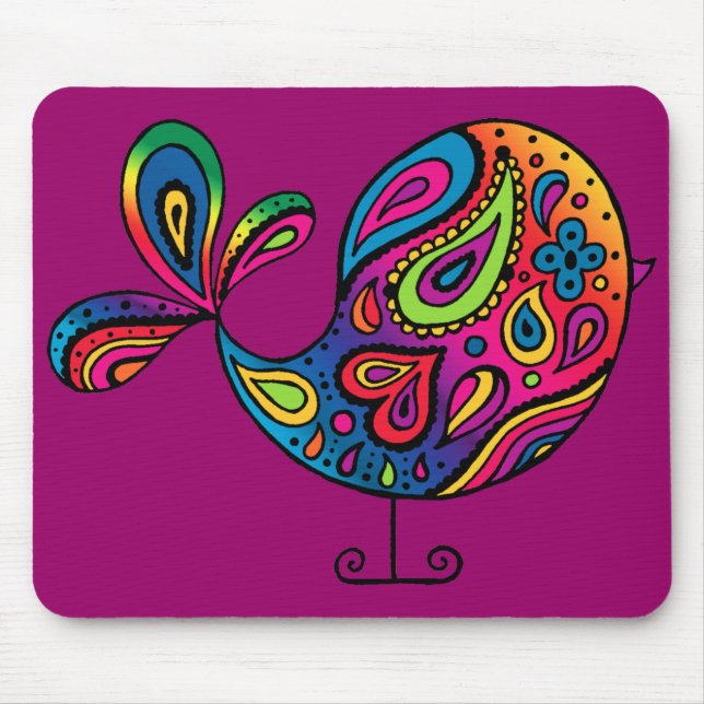 Pássaro Mousepad do arco-íris (Frente)