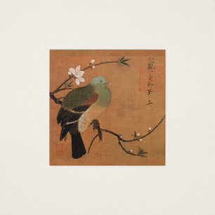 Pássaro oriental no impressão da arte do ramo da